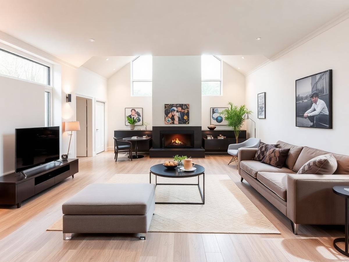 Renovated open plan living room